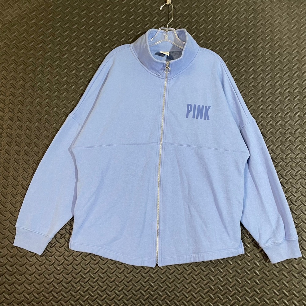 Pink Blue Logo Full‎ Zip Light Jacket Women's Size Large